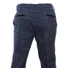 Harvey - Men's Navy Check Trouser sold by Tru Clothing