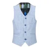 Caridi - Boys 3 Piece Check Suit Tweed Light Blue Wedding Peaky Classic sold by Tru Clothing