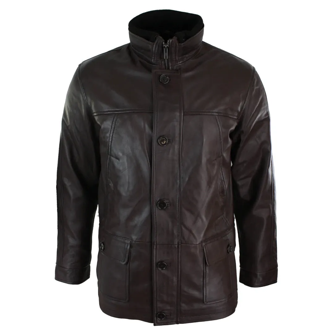 Men's Leather Safari Military Hunting Jacket Black Brown sold by Tru Clothing product image thumbnail 5