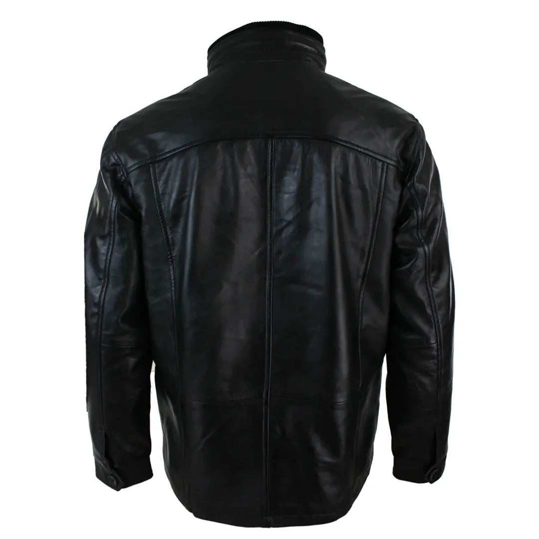 Men's Leather Safari Military Hunting Jacket Black Brown sold by Tru Clothing product image thumbnail 4