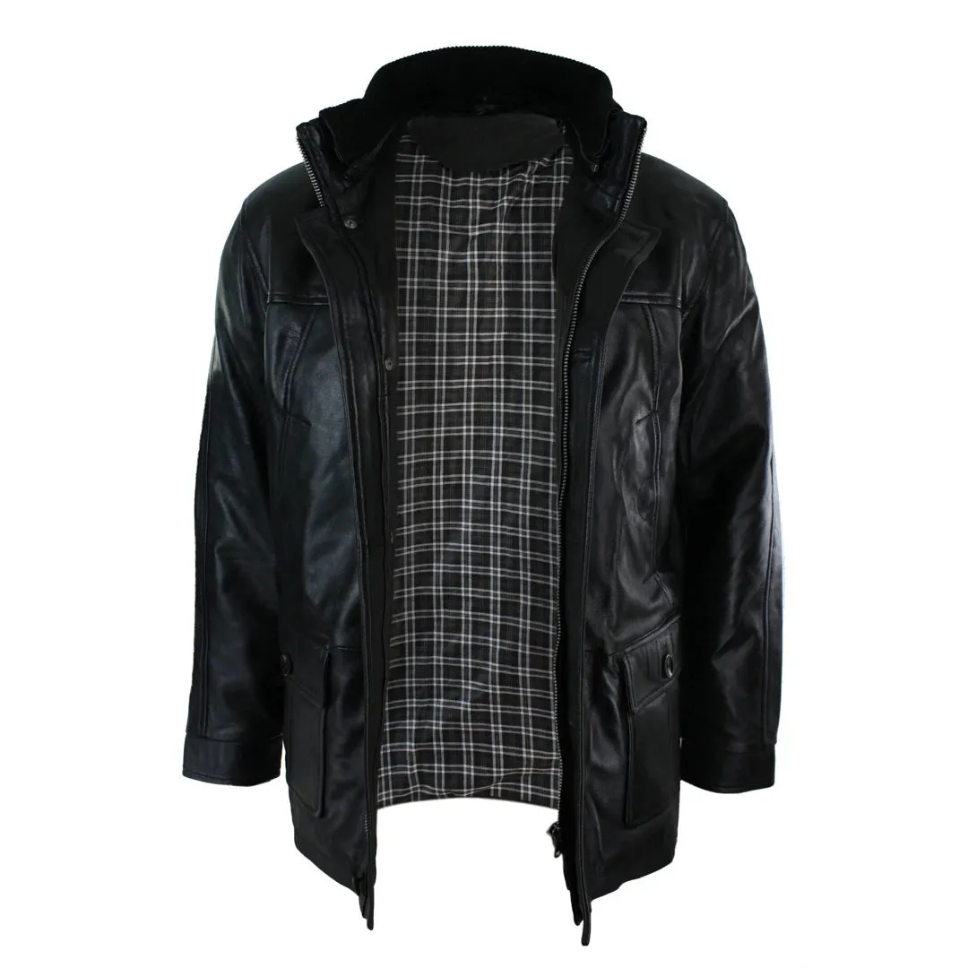 Men's Leather Safari Military Hunting Jacket Black Brown sold by Tru Clothing product image thumbnail 3