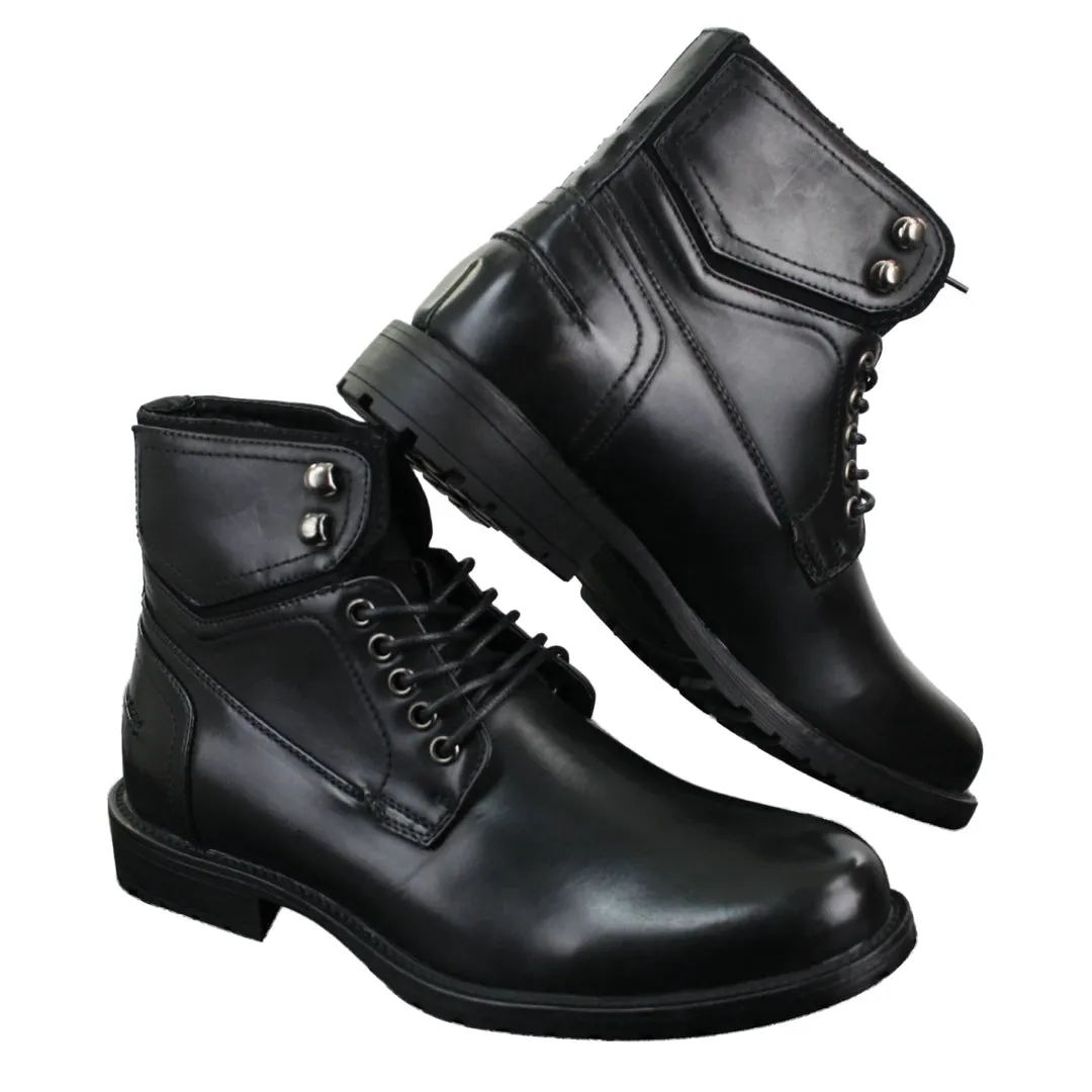 Mens Laced Military Army Casual Ankle Boots Leather Boots Black Brown sold by Tru Clothing product image thumbnail 3