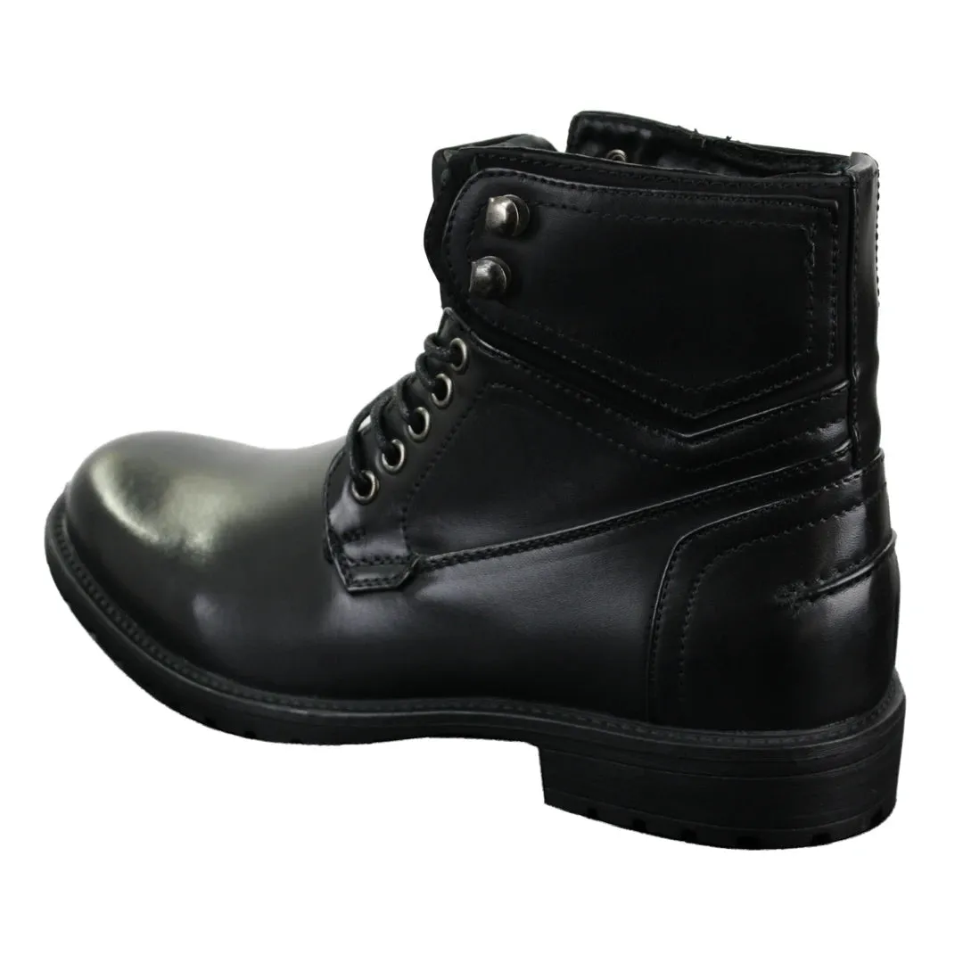 Mens Laced Military Army Casual Ankle Boots Leather Boots Black Brown sold by Tru Clothing product image thumbnail 4