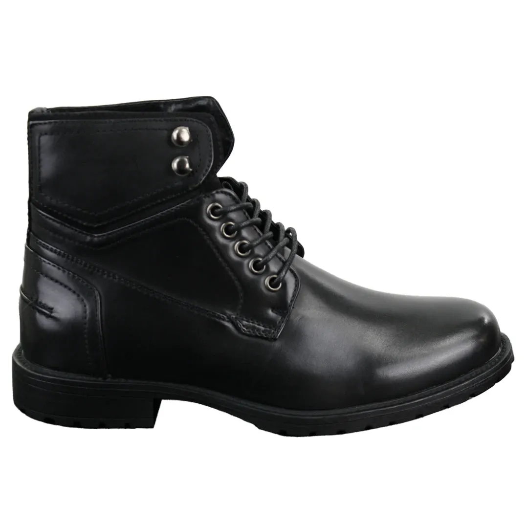 Mens Laced Military Army Casual Ankle Boots Leather Boots Black Brown sold by Tru Clothing