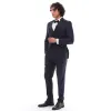 SDW2303 - Men's Double Breasted Navy Tuxedo Suit Dinner Jacket Black Noth Lapel Tux Classic sold by Tru Clothing