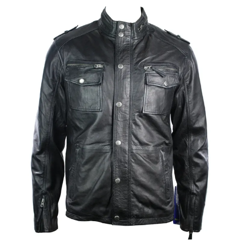 Men's Clearance Leather Jacket Vintage Classic Biker Bomber Mix sold by Tru Clothing