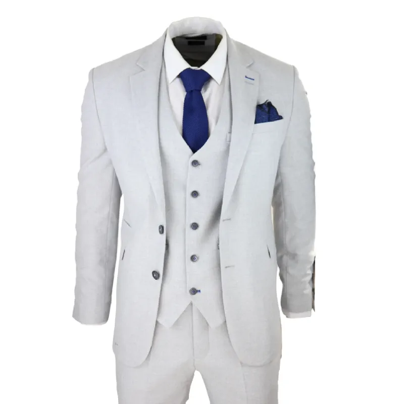 Furious - Men's Tweed Light Grey 3 Piece Suit Classic 1920s Wedding sold by Tru Clothing