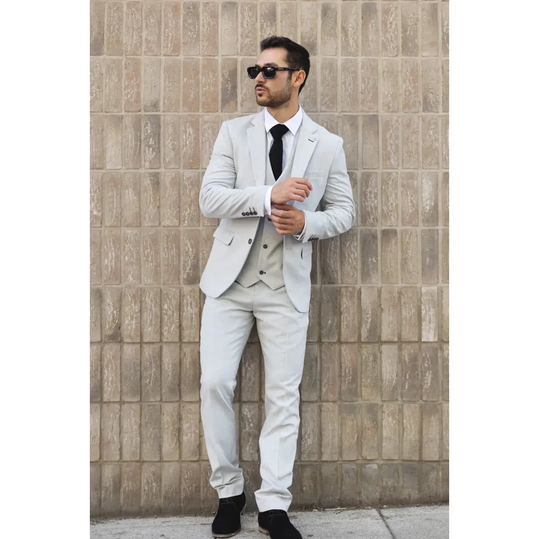 Miller - Men's Grey Checked Plaid Tailored Fit 3 Piece Suit sold by Tru Clothing product image thumbnail 2