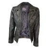 Women's Leather Blazer Black Gold Jacket sold by Tru Clothing