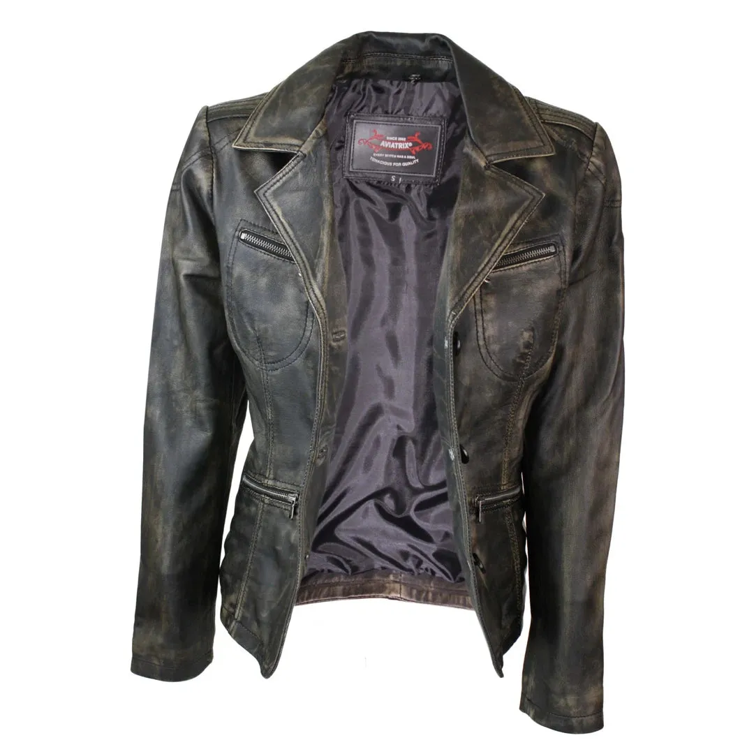 Women's Leather Blazer Black Gold Jacket sold by Tru Clothing product image thumbnail 4
