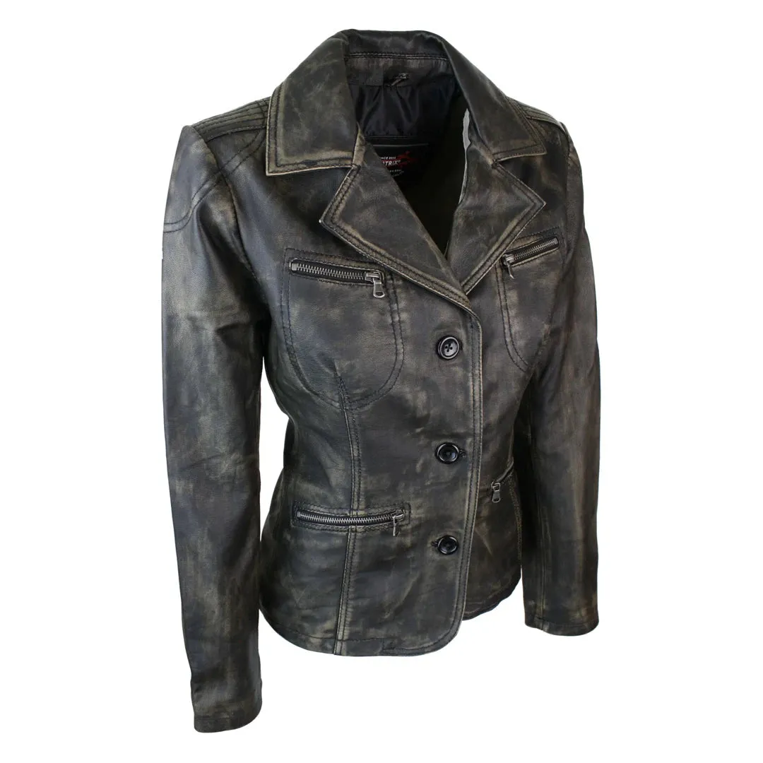 Women's Leather Blazer Black Gold Jacket sold by Tru Clothing product image thumbnail 3