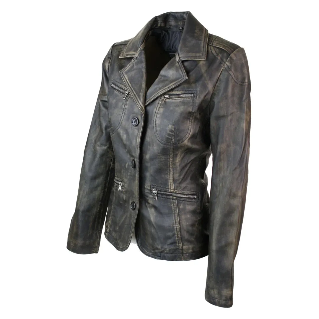 Women's Leather Blazer Black Gold Jacket sold by Tru Clothing product image thumbnail 2