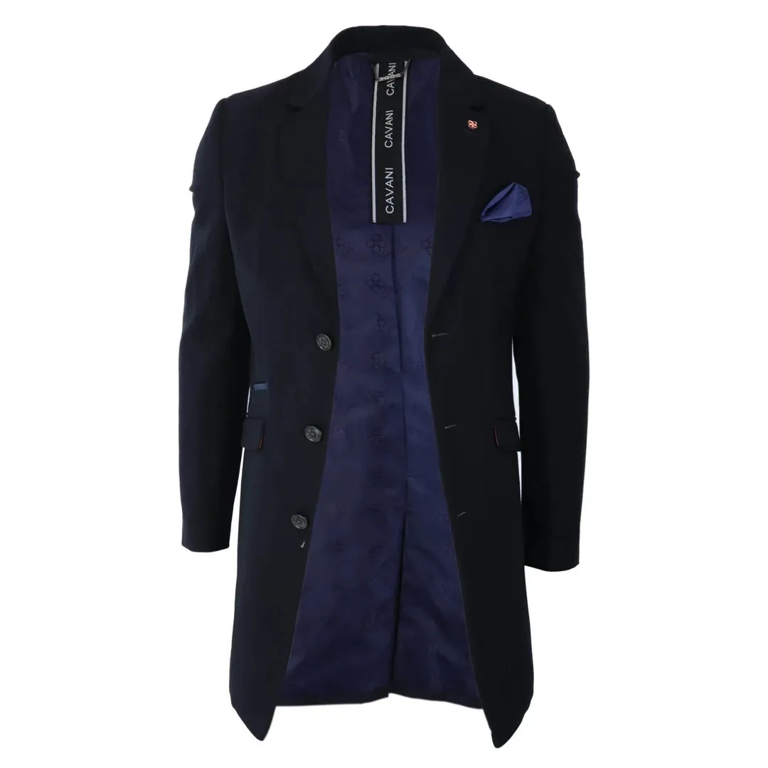 Roman - Men's 3/4 Wool Overcoat Jacket Herringbone Tweed 3 Button Coat sold by Tru Clothing product image thumbnail 4