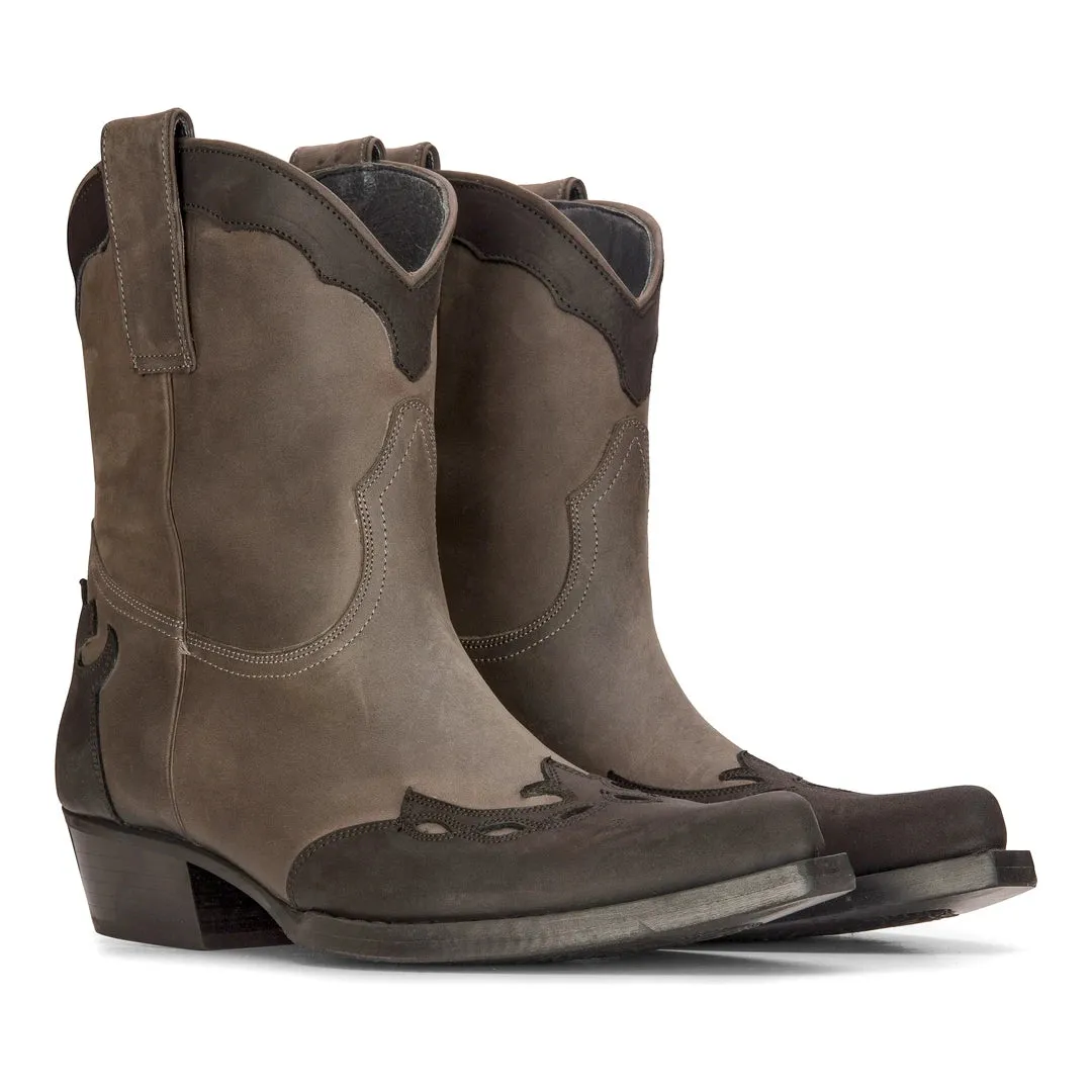 Mens High Western Boots Real Leather Riding Dancing Hunting Cowboy Vintage Pointed Toe sold by Tru Clothing product image thumbnail 2