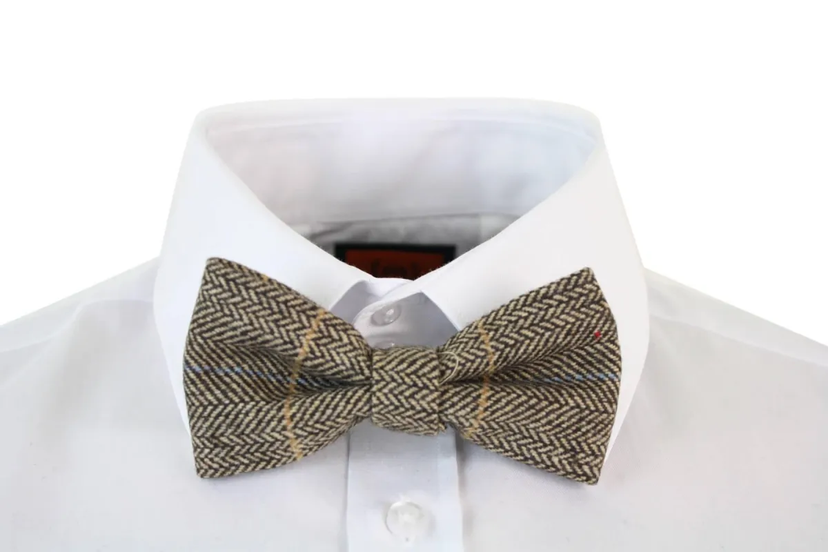 Dx7 - Men's Tweed Herringbone Textured Velvet Marc Darcy Bow Ties sold by Tru Clothing