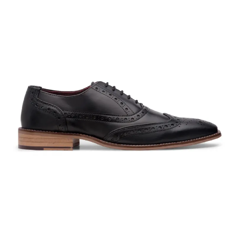 Mens Laced Brogues Shoes Classic Tailoring Black Tan Brown Vintage Formal Smart sold by Tru Clothing