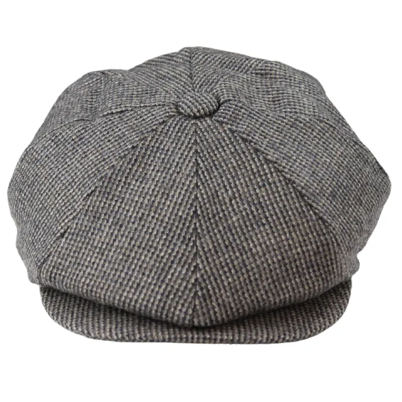 Men's 8 Panel Razor Baker Boy Hat Wool Tweed Shelby Newsboy Flat Cap Grey sold by Tru Clothing