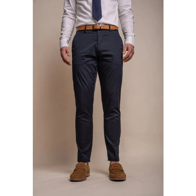 Mario - Men's Classic Summer Navy Trousers sold by Tru Clothing