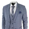 Harry - Men's 3 Piece  Wedding Suit Sky Blue Check sold by Tru Clothing