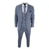 Harry - Men's 3 Piece  Wedding Suit Sky Blue Check sold by Tru Clothing