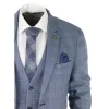 Harry - Men's 3 Piece  Wedding Suit Sky Blue Check sold by Tru Clothing