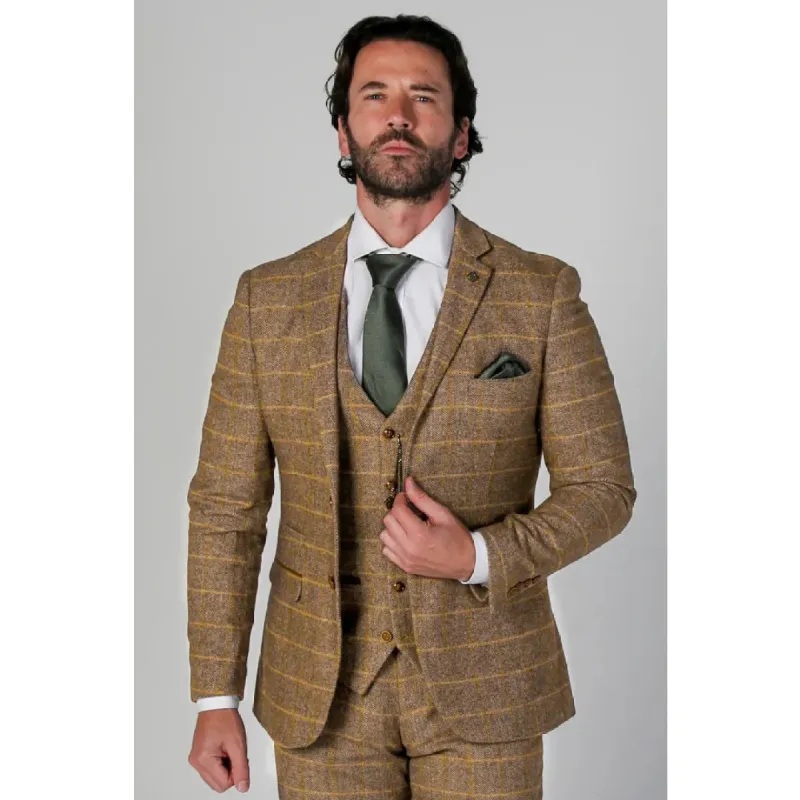 Harris - Men's Brown Tweed Blazer sold by Tru Clothing