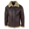 Men's Aviator Shearling Sheepskin Leather Bomber Flying Jacket sold by Tru Clothing