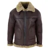 Men's Aviator Shearling Sheepskin Leather Bomber Flying Jacket sold by Tru Clothing