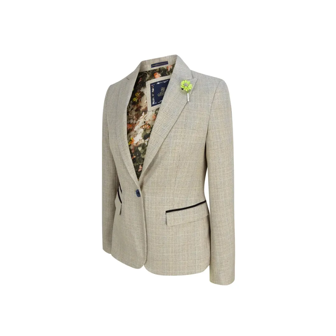Caridi - Women's Tweed Herringbone Cream Peaky Blinders Jacket sold by Tru Clothing product image thumbnail 3