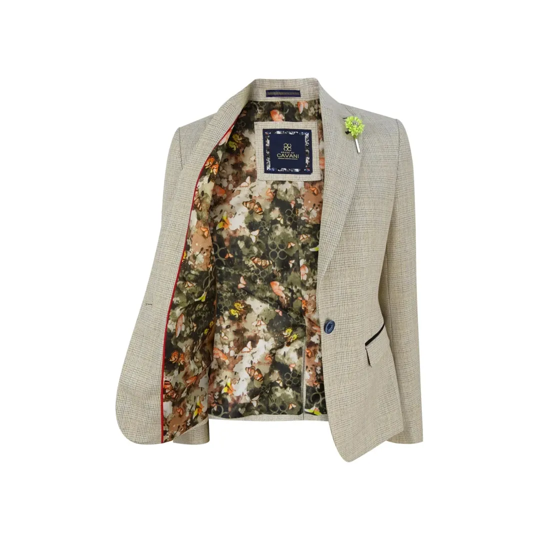 Caridi - Women's Tweed Herringbone Cream Peaky Blinders Jacket sold by Tru Clothing product image thumbnail 2