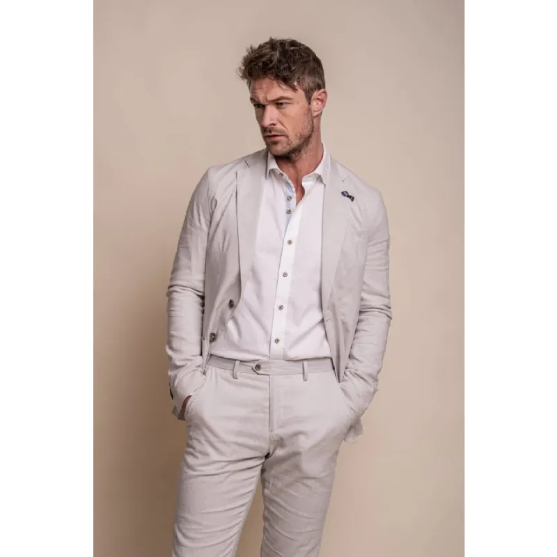 Alvari - Men's Grey Linen Classic Summer 2 Piece Suit sold by Tru Clothing
