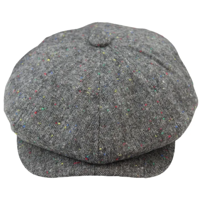 8 Panel Baker Boy Cap Shelby Hat Wool Tweed Classic Brown Grey Razor sold by Tru Clothing