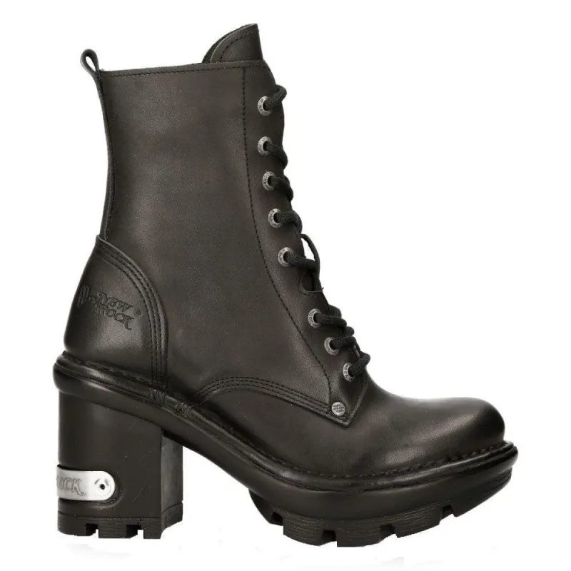 Ladies New Rock Platform Heel Boots Plain Metal Military Punk Goth NEWTYRE07X-S1 sold by Tru Clothing