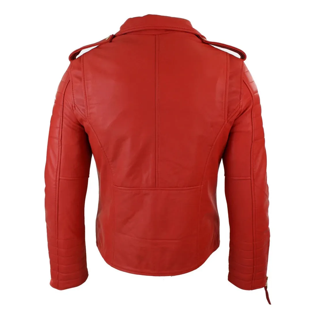 Men's Cow Hide Original Cross Zip Brando Biker Motorcycle Leather Jacket sold by Tru Clothing product image thumbnail 5