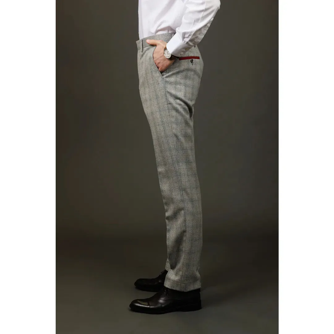 Andrew - Men's Grey Checked Trousers sold by Tru Clothing product image thumbnail 2