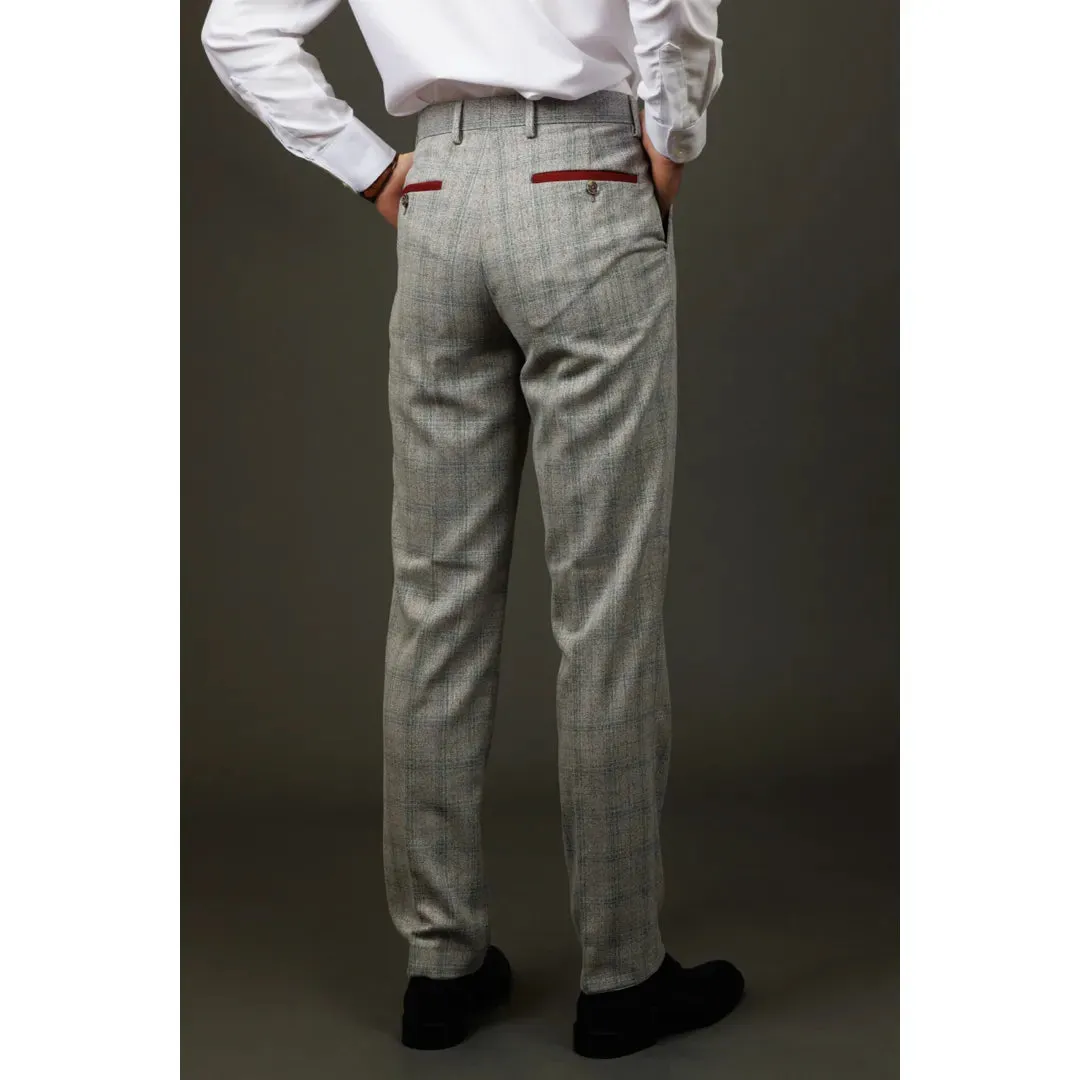 Andrew - Men's Grey Checked Trousers sold by Tru Clothing product image thumbnail 3