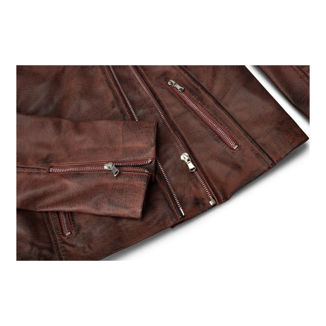 Women's Soft Leather Women's Biker Jacket sold by Tru Clothing product image thumbnail 3
