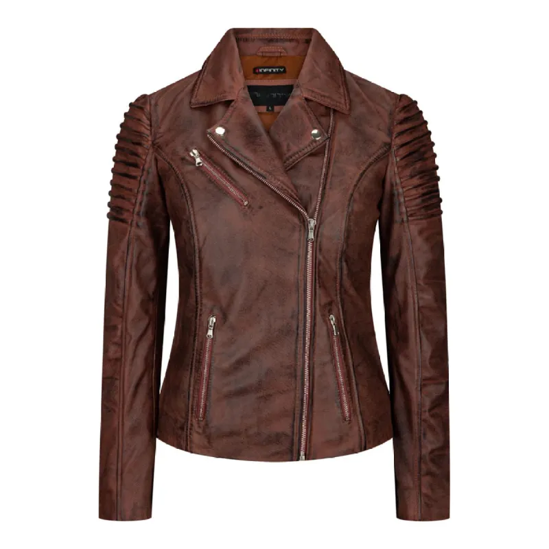 Women's Soft Leather Women's Biker Jacket sold by Tru Clothing