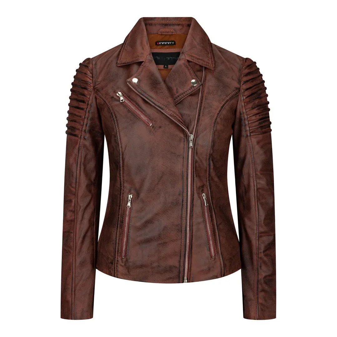 Women's Soft Leather Women's Biker Jacket sold by Tru Clothing