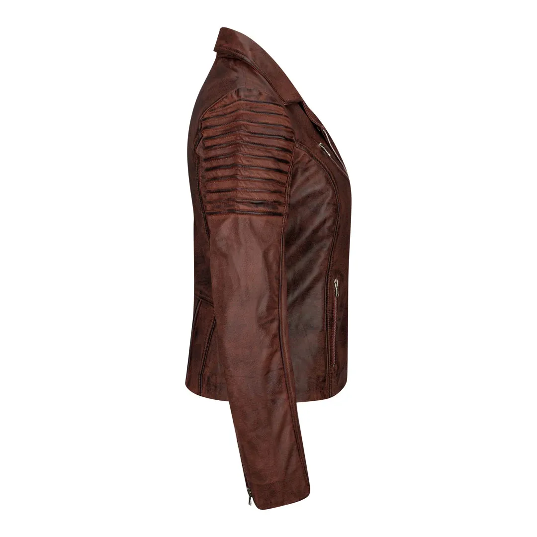 Women's Soft Leather Women's Biker Jacket sold by Tru Clothing product image thumbnail 2