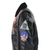 Men's Black Topgun Maverick Jacket Pilot Bomber US Badges Black Fur Tom Cat sold by Tru Clothing