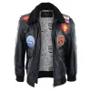 Men's Black Topgun Maverick Jacket Pilot Bomber US Badges Black Fur Tom Cat sold by Tru Clothing