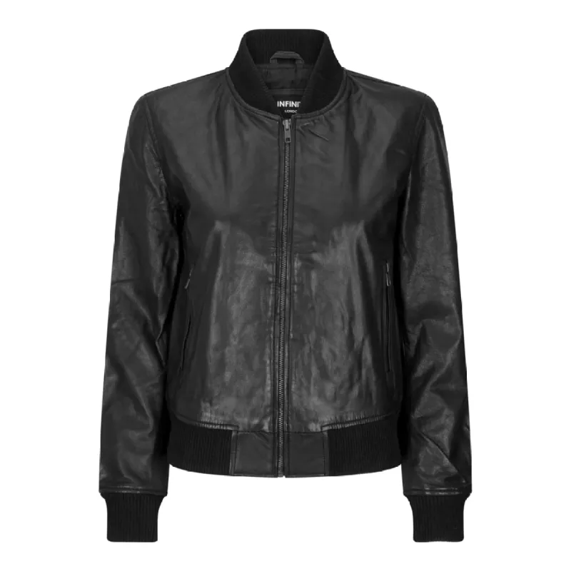 Womens Genuine Leather Bomber Jacket Real Leather Casual Varsity Vintage Casual sold by Tru Clothing