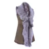 Women's Spanish Shearling Sheepskin Toscana Taupe Long Waistcoat Gilet sold by Tru Clothing