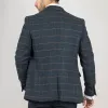 Archer - Men's Navy Checked Herringbone Tweed Blazer sold by Tru Clothing