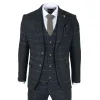 Archer - Men's Navy Checked Herringbone Tweed Blazer sold by Tru Clothing