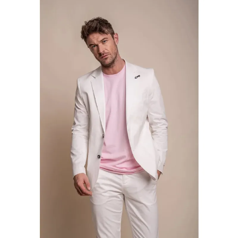 Mario - Men's Smart Summer Cream Blazer sold by Tru Clothing
