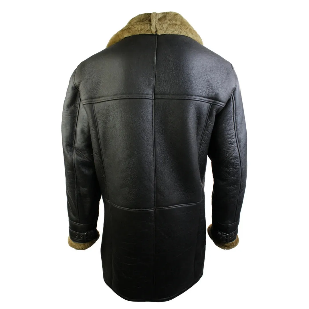 Men's 3/4 Brown Duffle Crombi Sheepskin Jacket Classic Brown Ginger sold by Tru Clothing product image thumbnail 3