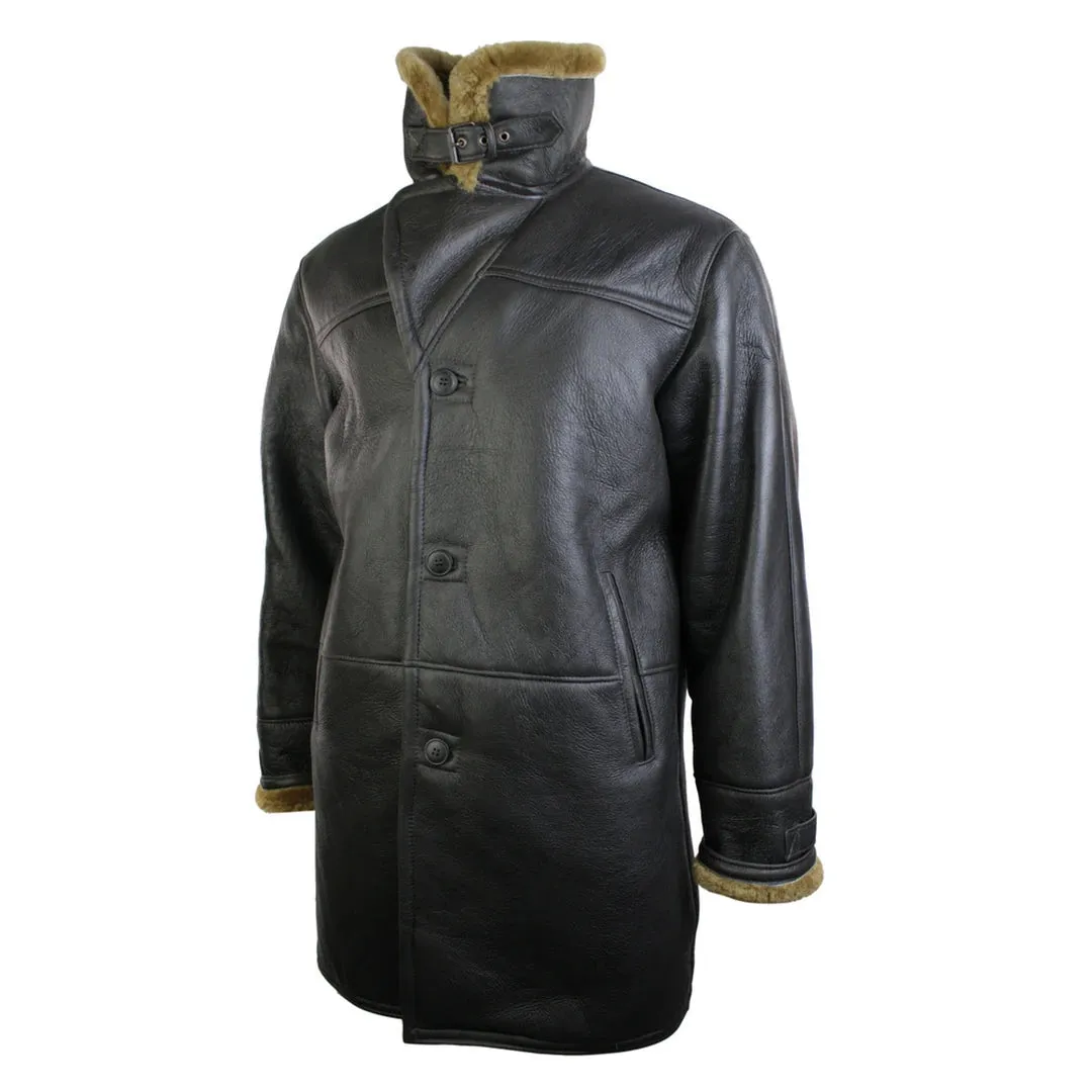 Men's 3/4 Brown Duffle Crombi Sheepskin Jacket Classic Brown Ginger sold by Tru Clothing product image thumbnail 4