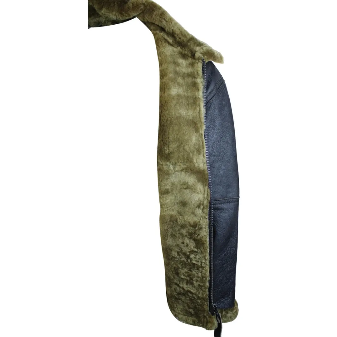 Men's 3/4 Brown Duffle Crombi Sheepskin Jacket Classic Brown Ginger sold by Tru Clothing product image thumbnail 5